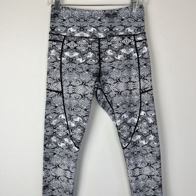 NEW Zyia Active Cobra Metallic Cropped Light N Tight Leggings Size 8-10